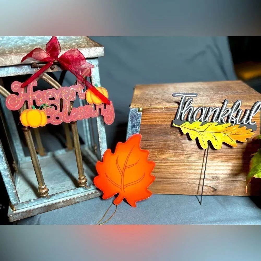 3 NEW Harvest Autumn Thanksgiving Thankful Harvest Blessings Accessorie…